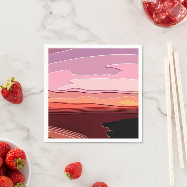 SERVIETTES JETABLES COUCHERS DE SOLEIL (En situation)