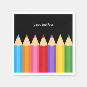 Serviettes Jetables couleurs crayon * choisissez votre couleur arrière