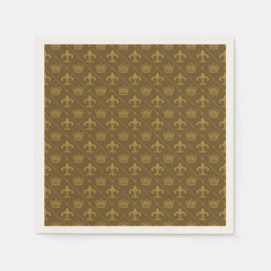Serviettes Jetables Couronnes & Lily motif