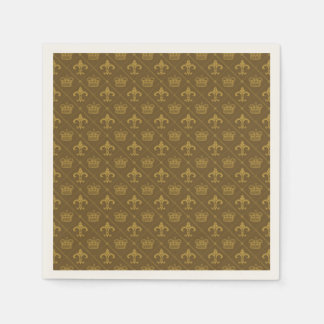 Serviettes Jetables Couronnes & Lily motif