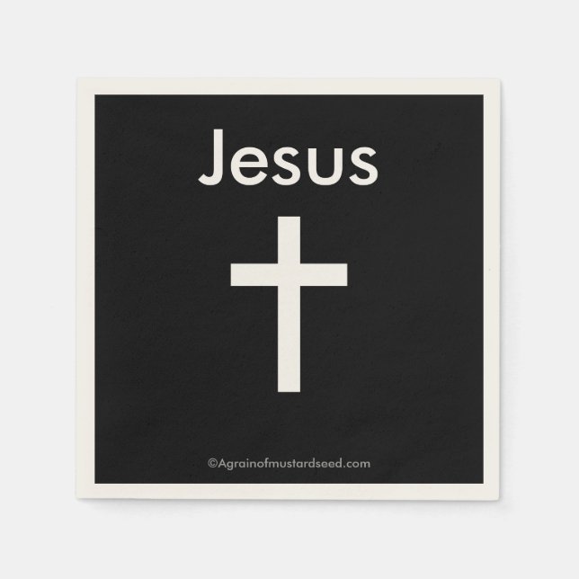 Serviettes Jetables Croix du Symbole chrétien Jésus (Devant)