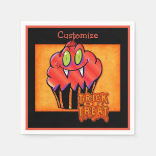 Serviettes Jetables Cute Halloween Orange Vampire Cupcake Napkins