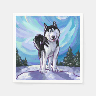 Serviettes Jetables Cute Husky