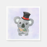 Cute Koala dans un chapeau noir