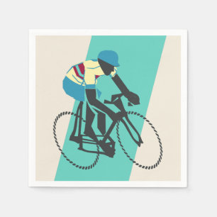 Serviettes Jetables Cyclisme (Turquoise)