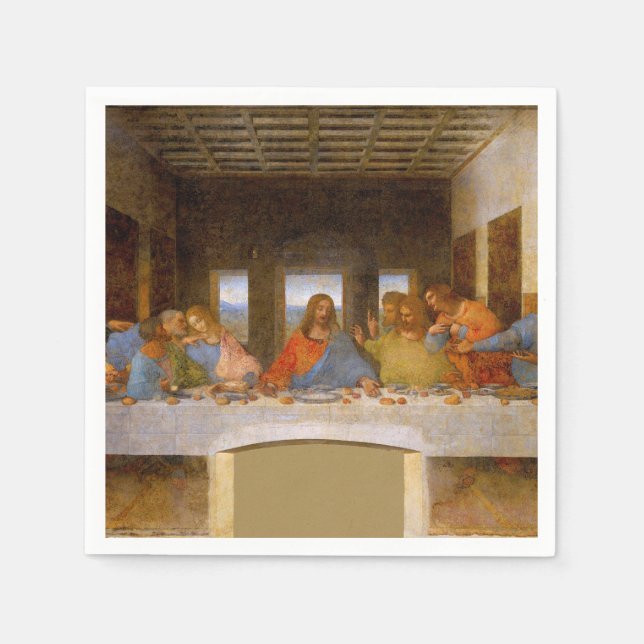 Serviettes Jetables Da Vinci Dernier Supper Fine Art Classic (Devant)