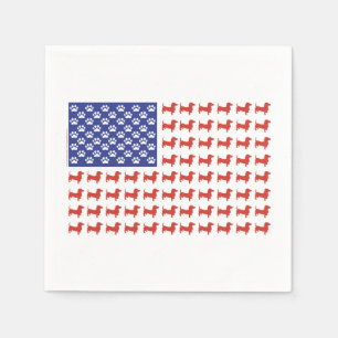 Serviettes Jetables Dachshund patriotique