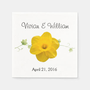 Serviettes Jetables Daffodil mariage personnalisé serviette