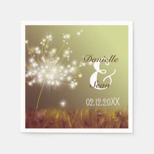 Serviettes Jetables Dandelion Dream Nature Inspiré Mariage