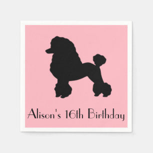 serviettes jetables de jupe rose de caniche des