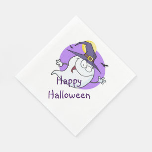 Serviettes Jetables Déjeuner blanc standard Napkin/Halloween
