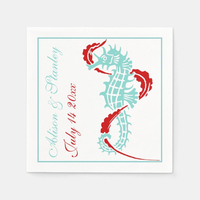 Serviettes Jetables Demande personnalisée Seahorse (Devant)