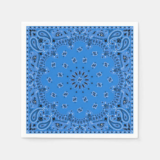 Serviettes Jetables Denim Blue Paisley Bandana Scarf BBQ Picnic Napkin
