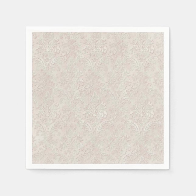 Serviettes Jetables dentelle rose (Devant)