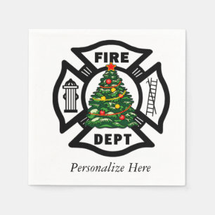 Serviettes Jetables Département du feu de Noël