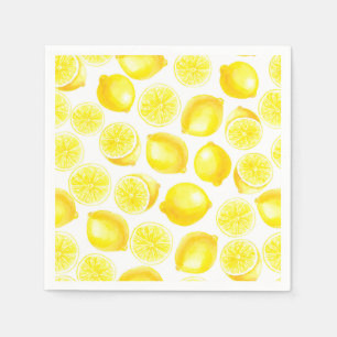 Serviettes Jetables Design citrons aquarelle