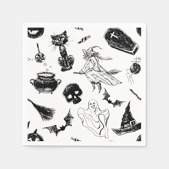 Serviettes Jetables Design motif d'Halloween (Devant)