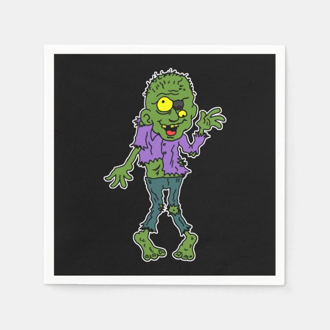 Serviettes Jetables Dessin Zombie Halloween Party (Devant)