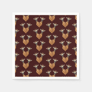 Serviettes Jetables Deux belles girafes
