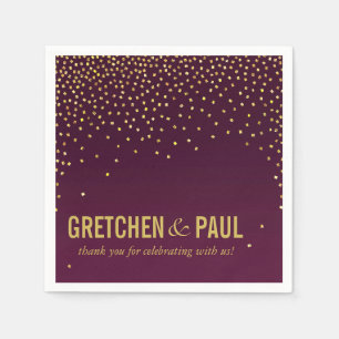 Serviettes Jetables Diamants dans le Sky Cocktail Party aubergine