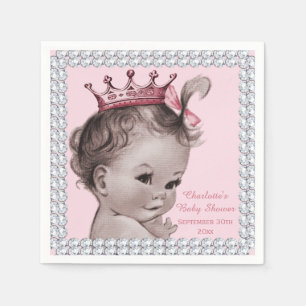Serviettes Jetables Diamants personnalisés de Faux de princesse baby
