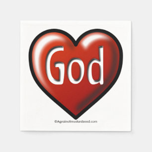 Serviettes Jetables Dieu aime coeur