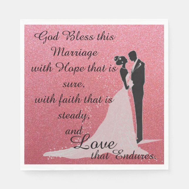 Serviettes Jetables Dieu bénisse ce mariage (Devant)