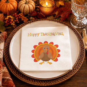 Serviettes Jetables Dinde de Thanksgiving