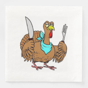 Serviettes Jetables Dinde drôle de Thanksgiving