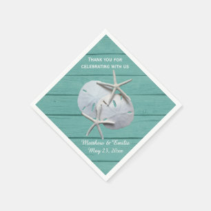 Serviettes Jetables Dollar de sable personnalisé Mariage de Starfish