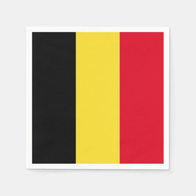Serviettes Jetables Drapeau Belgique (Devant)