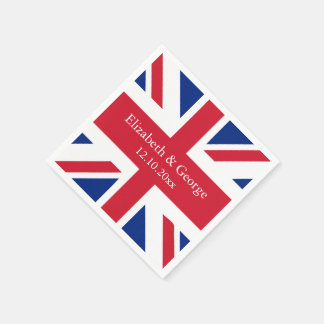 Serviettes Jetables Drapeau britannique Union Jack Mariage britannique