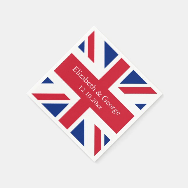 Serviettes Jetables Drapeau britannique Union Jack Mariage britannique (Coin)