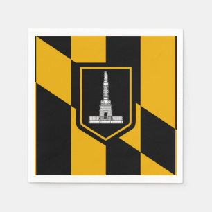 Serviettes Jetables Drapeau de Baltimore, le Maryland