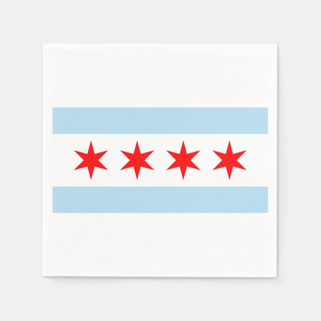 Serviettes Jetables Drapeau de Chicago, Illinois (Devant)