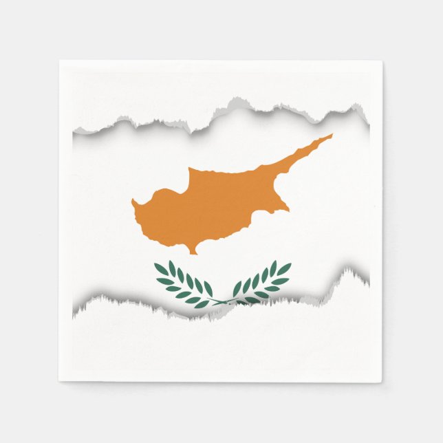 Serviettes Jetables Drapeau de Chypre (Devant)