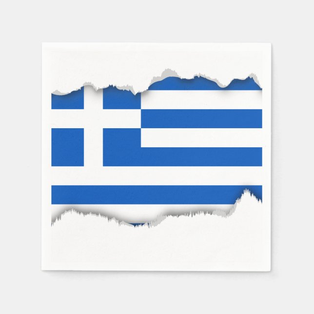 Serviettes Jetables Drapeau de la Grèce (Devant)