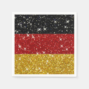 Serviettes Jetables Drapeau de l'Allemagne de parties scintillantes