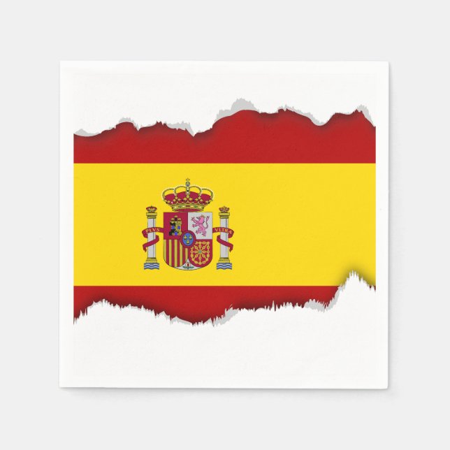 Serviettes Jetables Drapeau de l'Espagne (Devant)