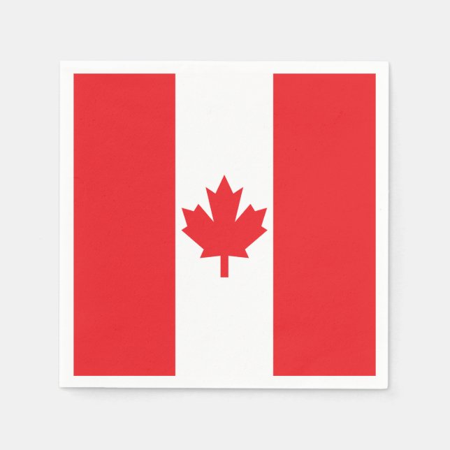 Serviettes Jetables Drapeau du Canada (Devant)