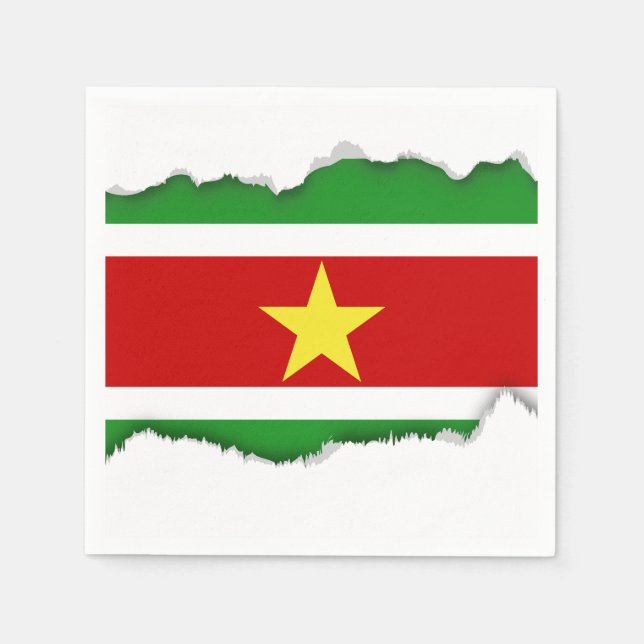 Serviettes Jetables Drapeau du Suriname | (Devant)