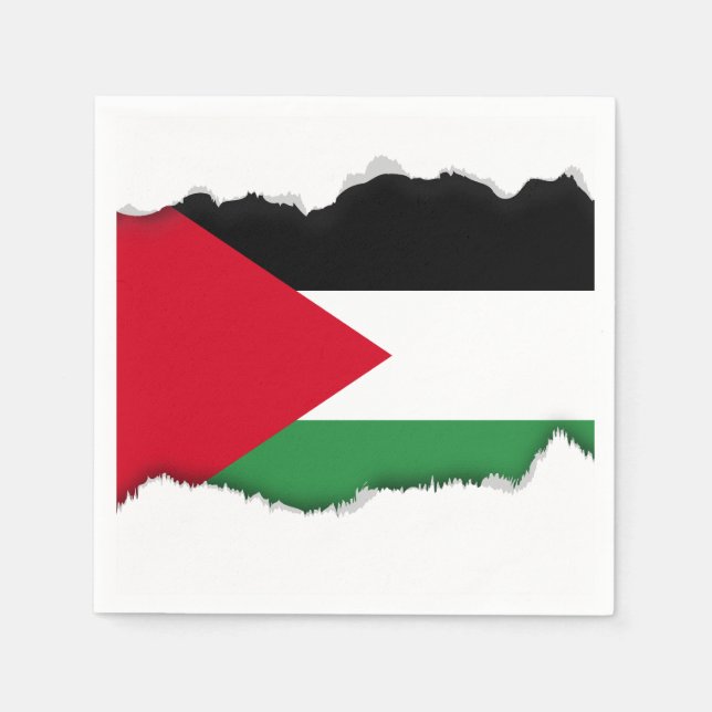 Serviettes Jetables Drapeau palestinien (Devant)