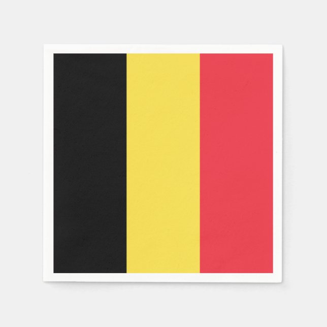 Serviettes Jetables Drapeau patriotique belge (Devant)