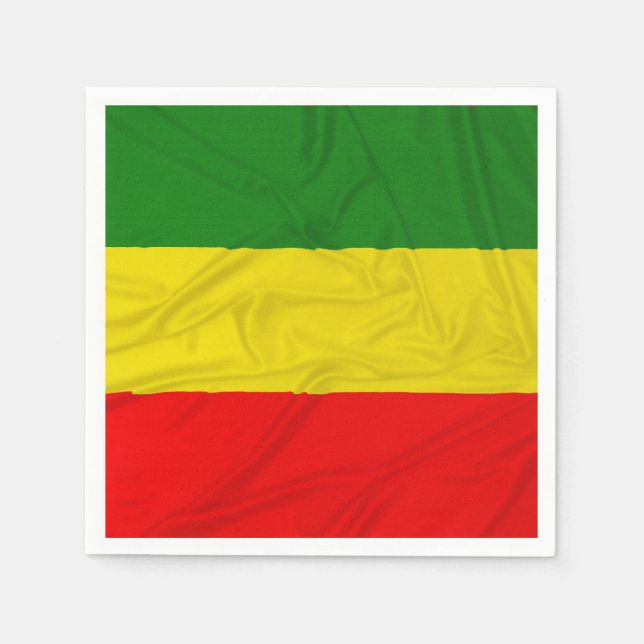 Serviettes Jetables Drapeau rastafarien (Devant)