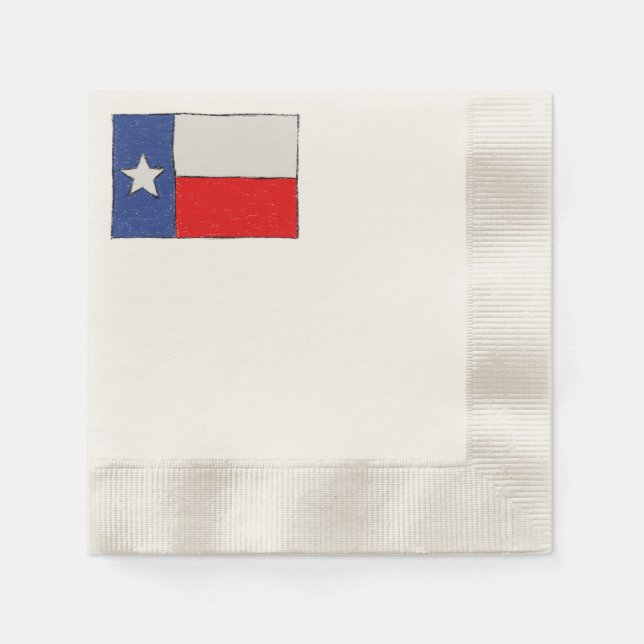 Serviettes Jetables Drapeau texan (Devant)