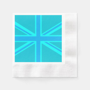 Serviettes Jetables Drapeau Turquoise Union Jack britannique