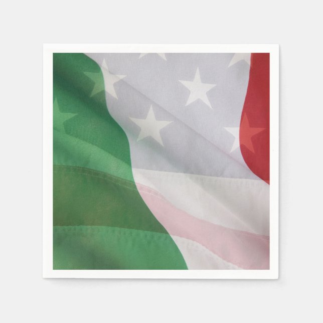 Serviettes Jetables Drapeaux italiens et américains (Devant)