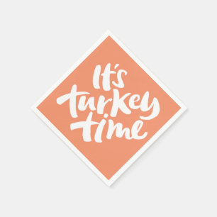 Serviettes Jetables Drôle - C'est l'heure de Turquie Thanksgiving Dîne