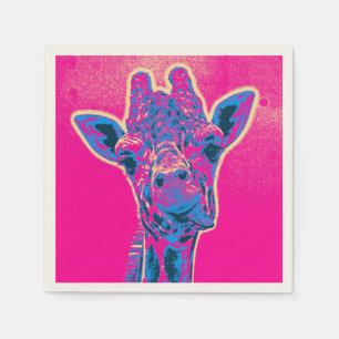 Serviettes Jetables Drôle Giraffe Sticking out son langue