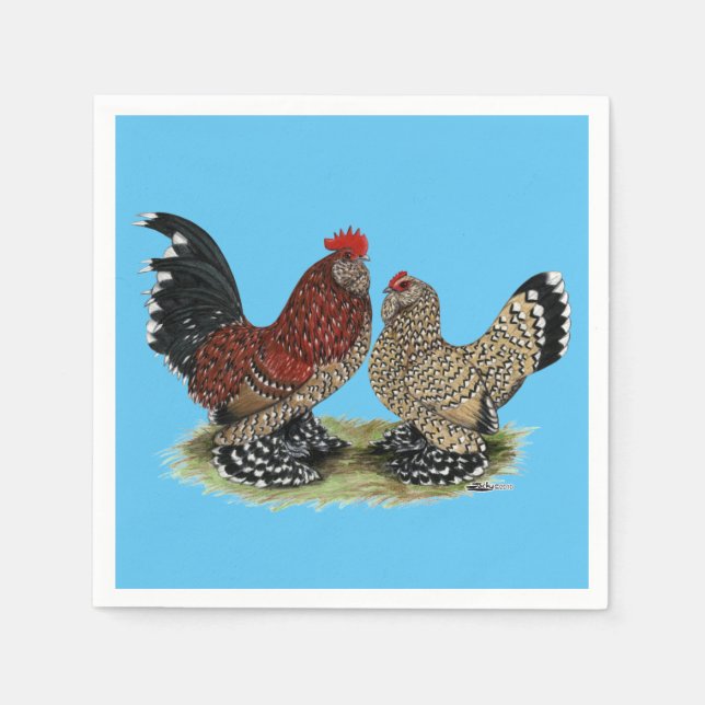 Serviettes Jetables D'Uccle Bantams : Mille Fleur (Devant)